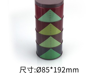 厂家定制马口铁三层圆形开云(中国)茶叶罐精美创意叠罐糖果罐食品包装罐